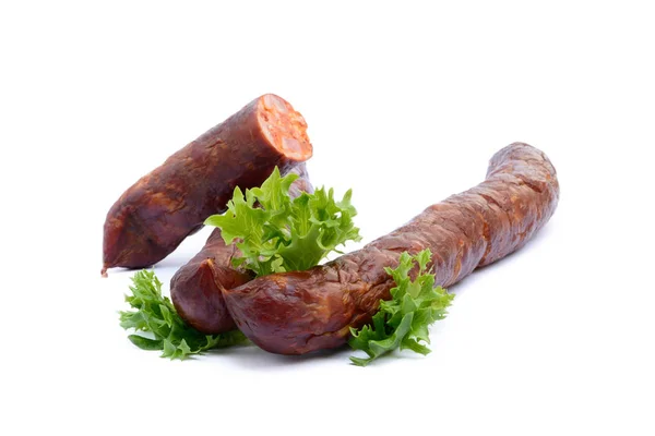Salsicha defumada de alta qualidade saborosa — Fotografia de Stock