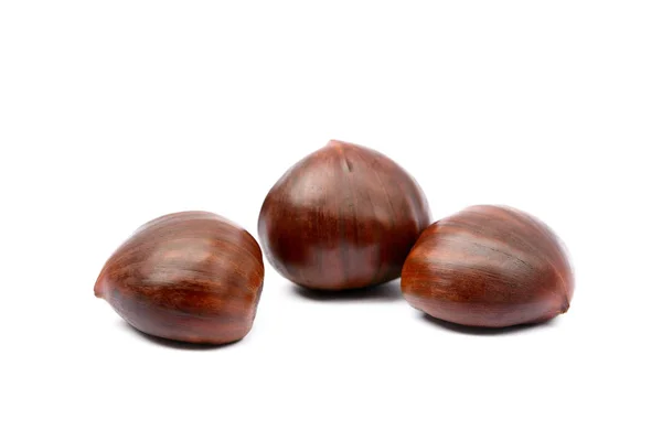 Castanhas frescas isoladas — Fotografia de Stock