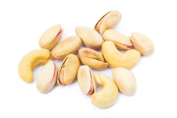 Pile of roasted pistachios and cashew — Stock Photo, Image