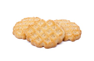 Lezzetli Kurabiye bisküvi izole beyaz arka plan üzerinde