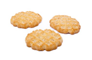 Lezzetli Kurabiye bisküvi izole beyaz arka plan üzerinde