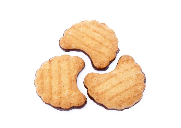 Biscoitos Saborosos Biscoitos Isolados Fundo Branco — Fotografia de Stock