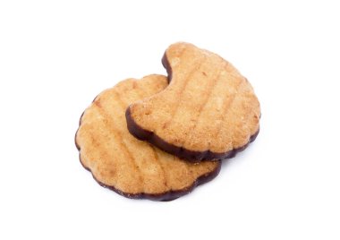 Lezzetli Kurabiye bisküvi izole beyaz arka plan üzerinde