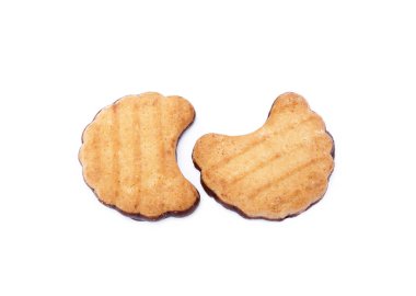 Lezzetli Kurabiye bisküvi izole beyaz arka plan üzerinde