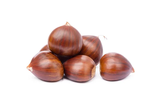 Chestnuts Isolated White Background Autumn Stock Picture