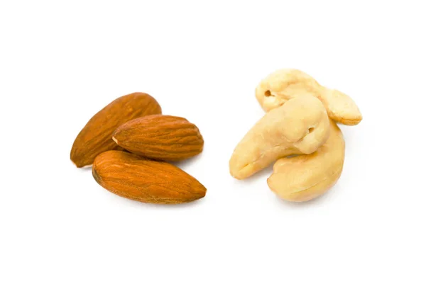 Mix Čerstvých Ořechů Izolovaných Bílém Pozadí — Stock fotografie