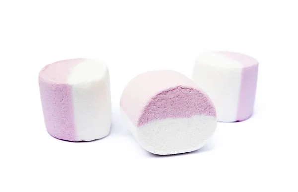 Marshmallow Doce Isolado Fundo Branco — Fotografia de Stock