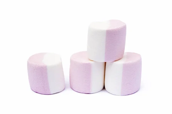 Marshmallow Sladké Izolované Bílém Pozadí — Stock fotografie