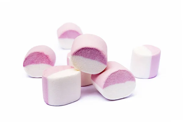 Marshmallow Söt Isolerad Vit Bakgrund — Stockfoto
