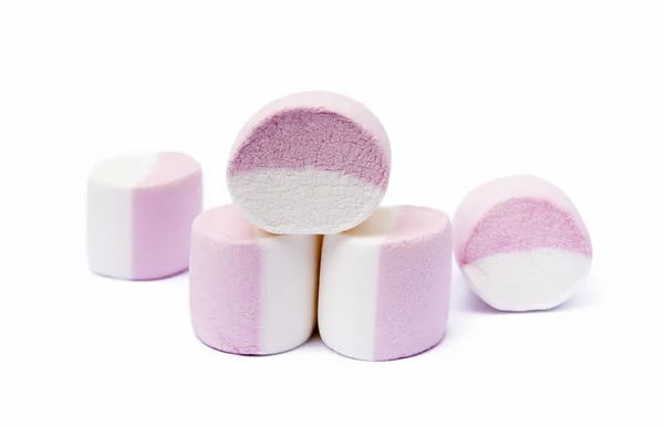 Marshmallow Doce Isolado Fundo Branco — Fotografia de Stock