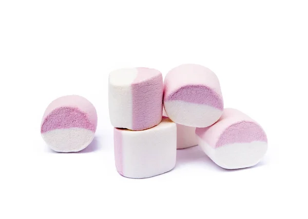 Marshmallow Dolce Isolato Sfondo Bianco — Foto Stock