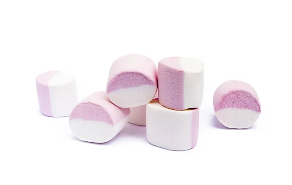 Marshmallow Doce Isolado Fundo Branco — Fotografia de Stock