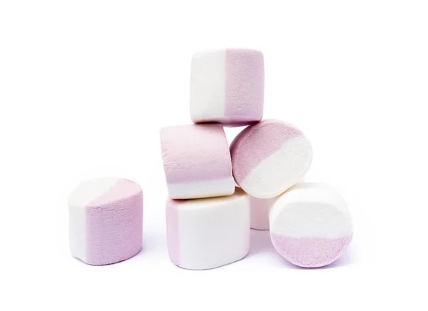 Marshmallow Doce Isolado Fundo Branco — Fotografia de Stock