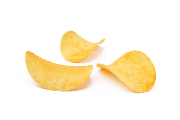 Salzkartoffelchips Isoliert Auf Weißem Hintergrund — Stockfoto