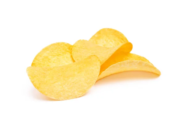 Patatas Fritas Saladas Aisladas Sobre Fondo Blanco — Foto de Stock