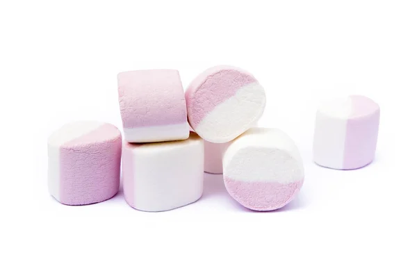 Sladký Marshmallow Izolované Bílém Pozadí — Stock fotografie