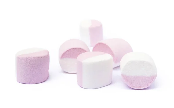 Γλυκό Marshmallow Που Απομονώνονται Λευκό Φόντο — Φωτογραφία Αρχείου
