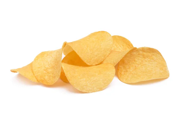 Salzkartoffelchips Isoliert Auf Weißem Hintergrund — Stockfoto