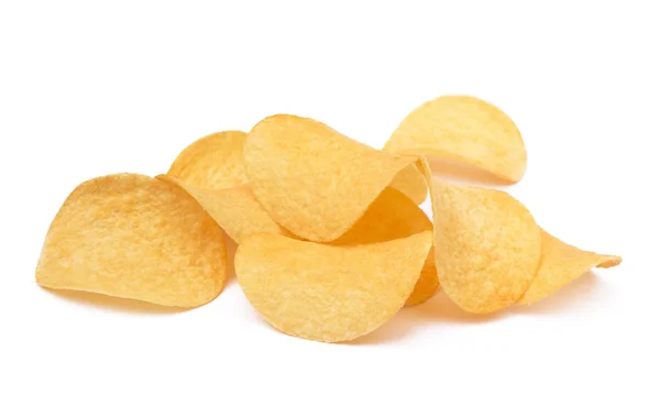 Salzkartoffelchips Isoliert Auf Weißem Hintergrund — Stockfoto