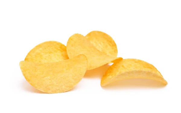 Saltade Chips Isolerad Vit Bakgrund — Stockfoto