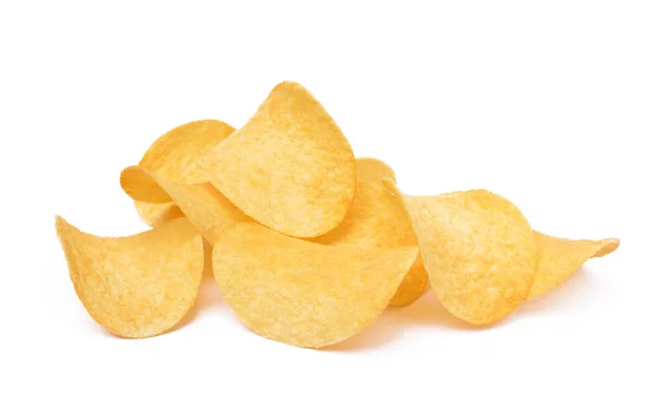 Salzkartoffelchips Isoliert Auf Weißem Hintergrund — Stockfoto