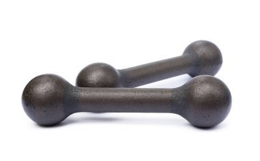 Beyaz bir arka plan üzerinde izole eski fitness halter