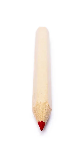 Drewniane Kolorowe Ołówki Zwykłe Izolowane Białym Tle — Zdjęcie stockowe