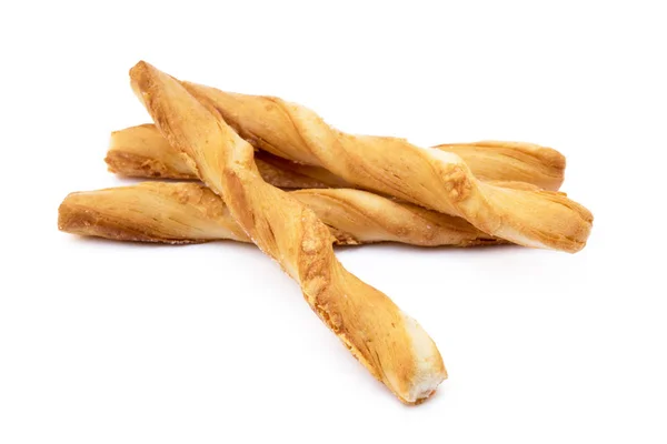 Paus Pão Espiral Com Queijo Sobre Fundo Branco — Fotografia de Stock