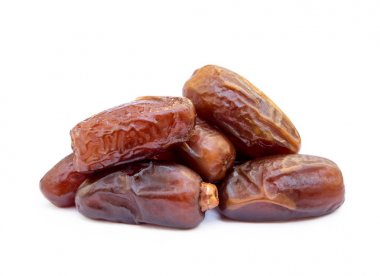 Beyaz bir arka plan üzerinde izole kurutulmuş tatlı tarihleri