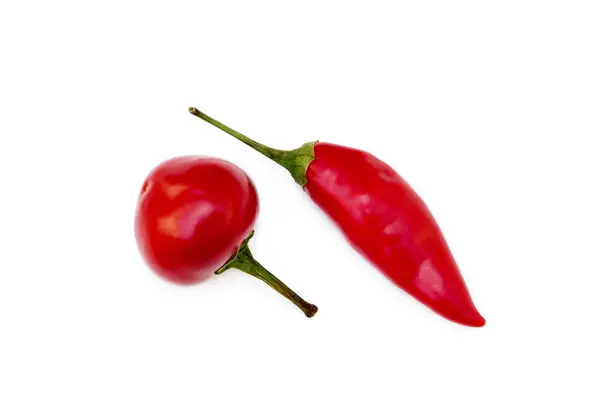 Red Hot Peppers Isolated White Background — Stock Photo, Image