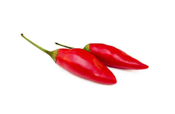 Red Hot Peppers Isolated White Background — Stock Photo, Image