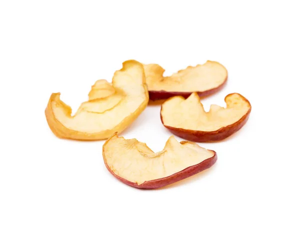 Pommes Tranchées Séchées Fruits Isolés Sur Fond Blanc — Photo