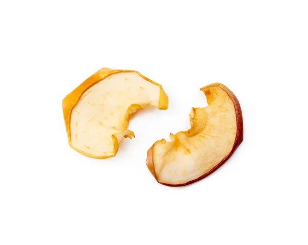 Pommes Tranchées Séchées Fruits Isolés Sur Fond Blanc — Photo