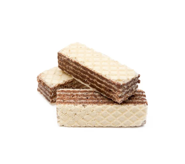 Crispy Wafers Creamy Hazelnut Filling Isolated White Background — Stock Photo, Image