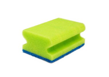 Temizleme süngeri beyaz arkaplanda izole edildi