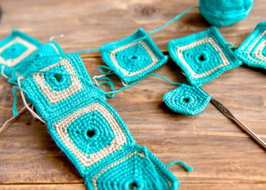 crochet work in many colors with hook needle .