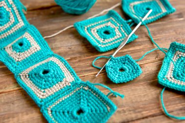 crochet work in many colors with hook needle .