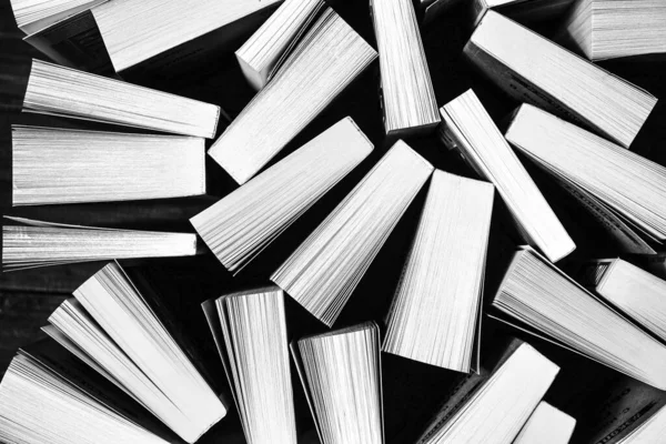 Bir kitapçıda ya da kütüphanede birçok kitap var. soyut.
