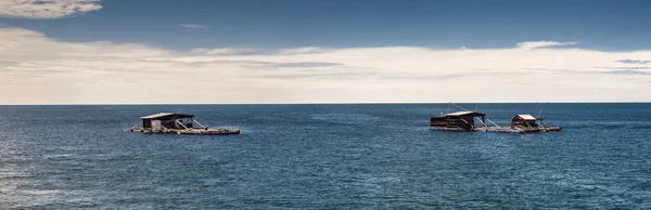 Vízi Világ Seascape Lakóhajó Lebegő Falvak Vietnam Phu Quoc Jogdíjmentes Stock Fotók