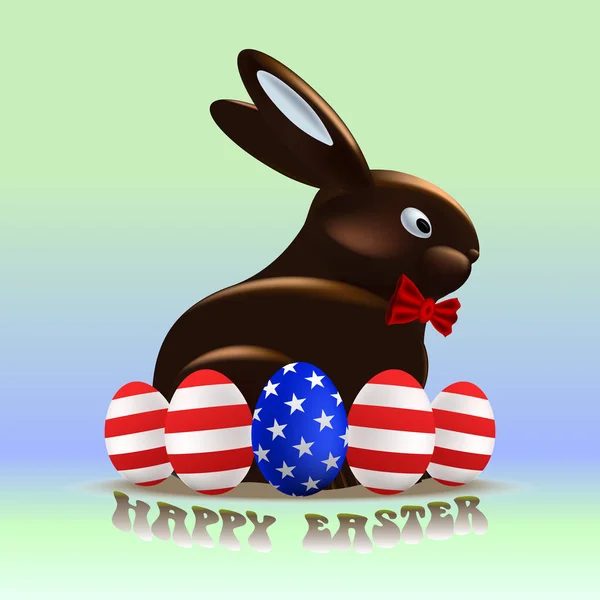 Çikolata Paskalya tavşan yumurta Merkezi Amerika'da bayrağı ile çevrili.