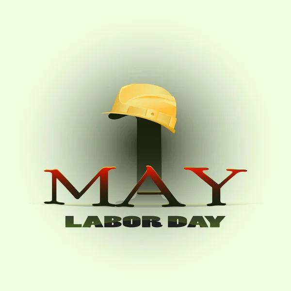1 мая - День Труда. Рабочий шлем . — стоковый вектор