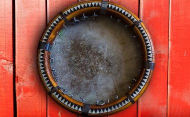 Central Asian tambourine. Uzbek doira. The traditional uzbek musical instrument doira clipart