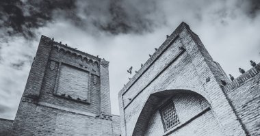 Tarihi şehir buhara antik mimar binalar için arka plan yararlı