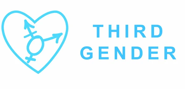 Intersex symbool met tekst: derde geslacht — Stockfoto