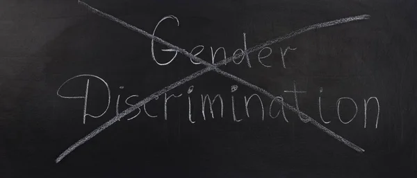 Genderdiscriminatie Concept op donkere Background.Drawn met krijt op blackboard — Stockfoto