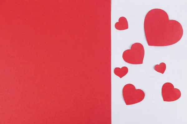 Immagine di sfondo di San Valentino giorno. Cuori di carta e spazio di copia per il testo — Foto Stock