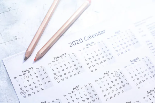 Χρονοδιάγραμμα για το έτος 2020 — Φωτογραφία Αρχείου