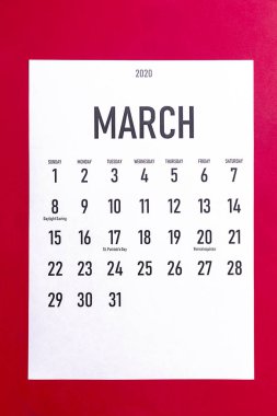 Mart 2020 Tatil takvimi