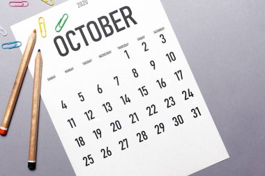 October 2020 simple calendar