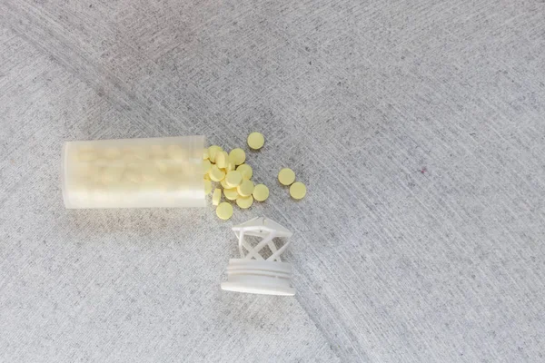 Gula Tabletter Marmorn Ovanifrån — Stockfoto